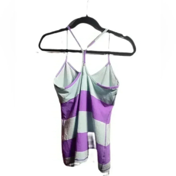 Lululemon power Y bold stripe power purple yoga casual athletic trendy tank 10 - Picture 3 of 4